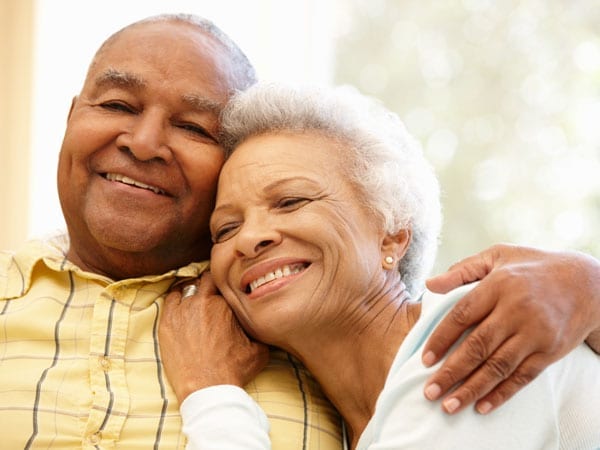 senior couple deciding on an assisted living community