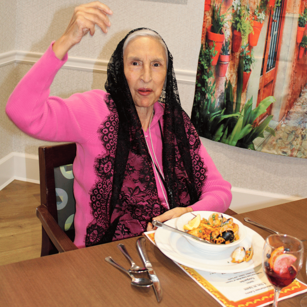 senior woman enjoying meal