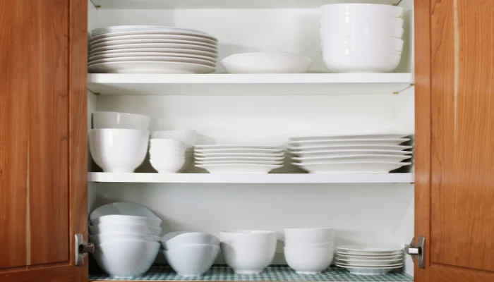 Cupboard filled with kitchen essentials