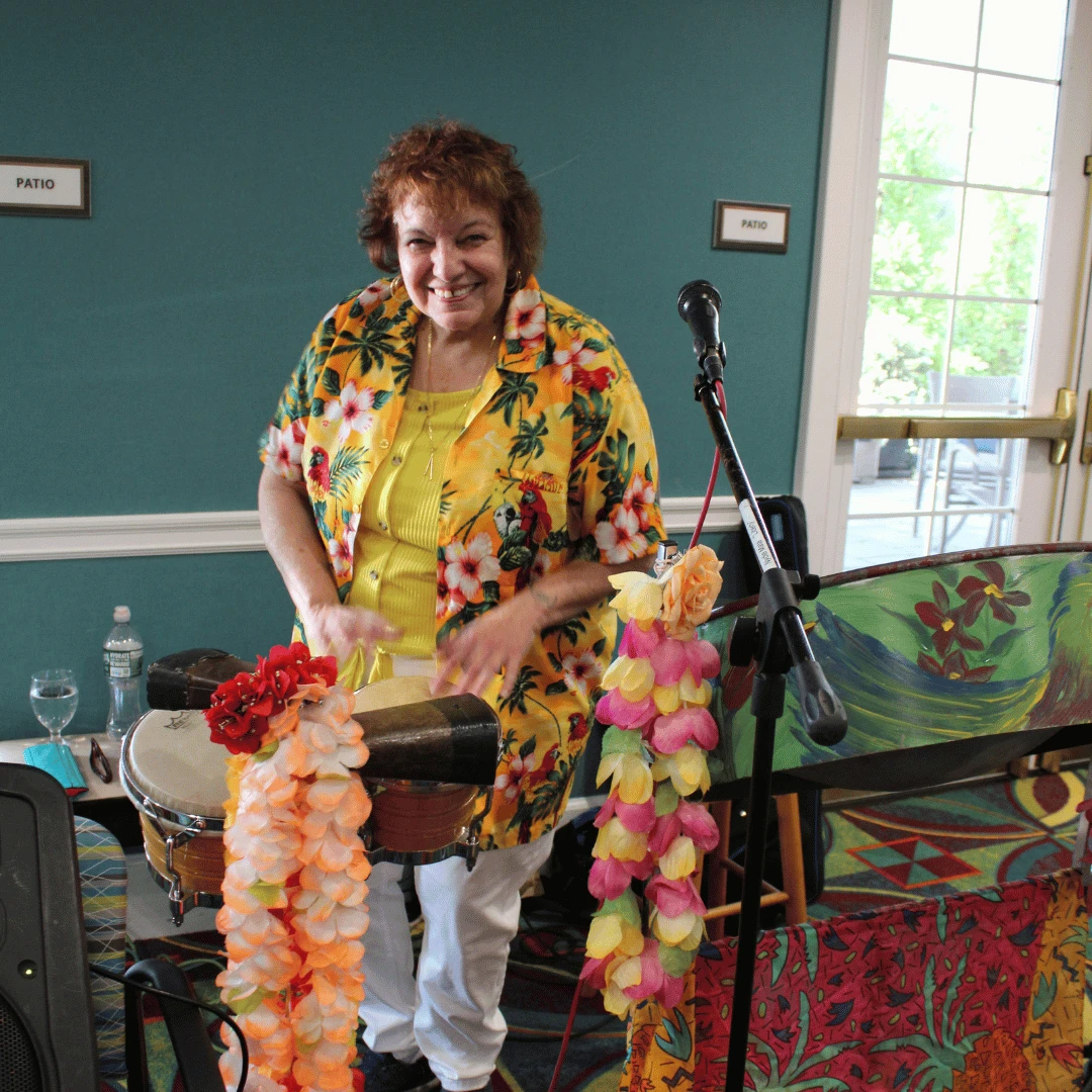 Residents enjoyed the musical stylings of Liberty Music on the steel drums.