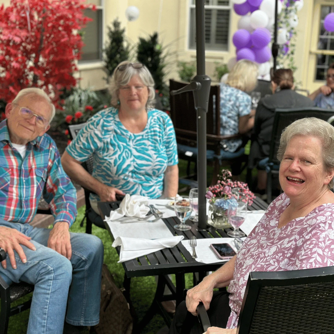 Family and friends gathered with Reflections residents at The Bristal at White Plains for a Family BBQ.