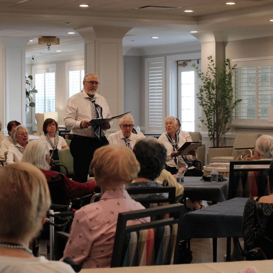 Singers from Mount Sinai looked forward to performing for their sister communities' residents.