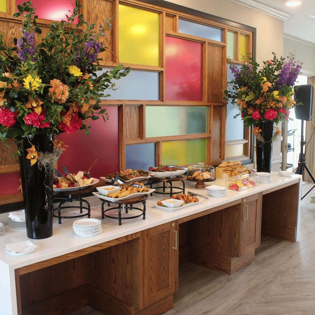 Refreshments were served in a beautiful display at The Bristal Assisted Living at York Avenue.