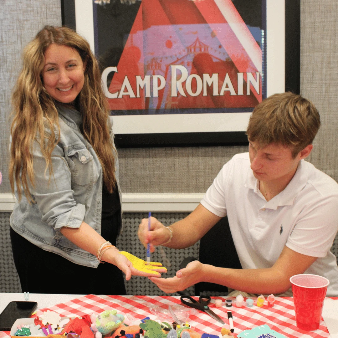 The crafting corner enabled grandchildren to provide handprint keepsakes for Armonk residents.