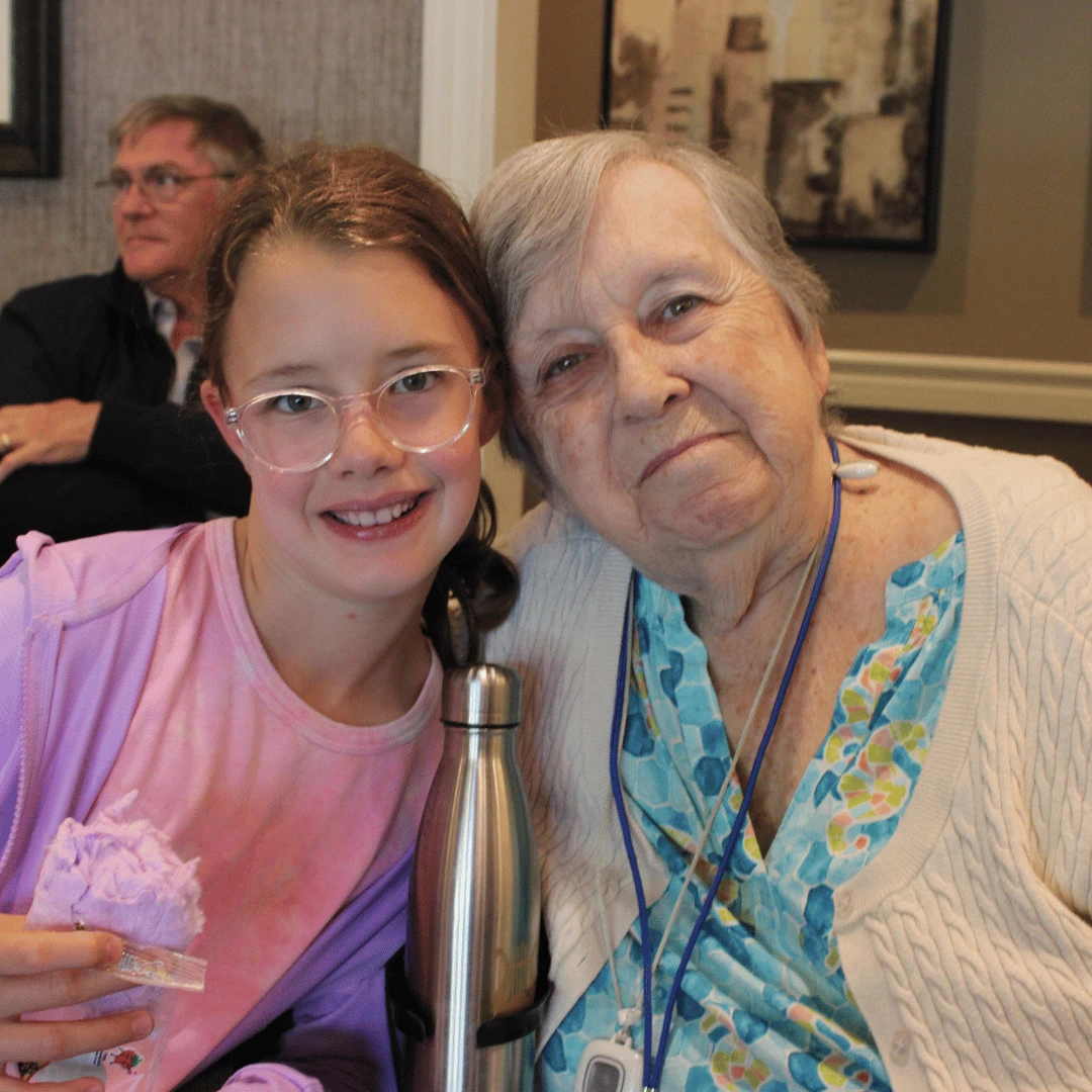 Residents of The Bristal posed for pictures with their grandchildren.