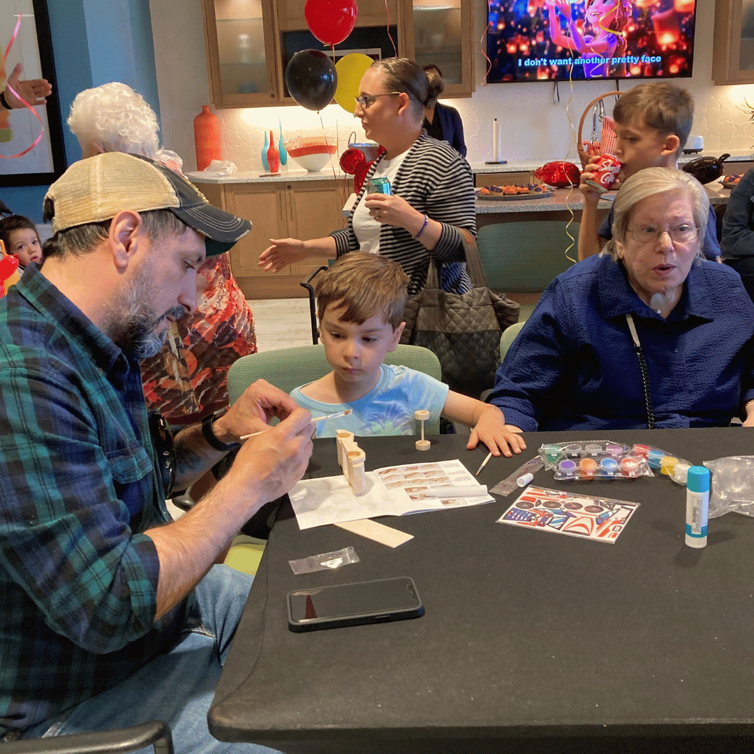 A crafting corner for kids brought together families to spend quality time and make memories.