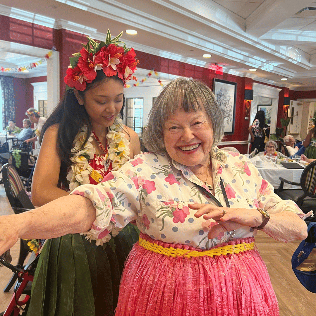 Residents of The Bristal Assisted Living showed off their newly learned hula moves.