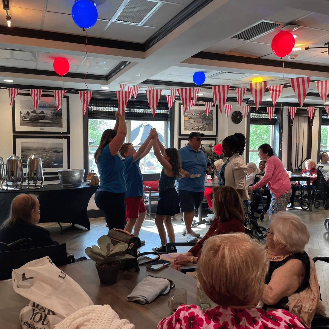 The carnival-themed Grandparents Day party featured games and dancing.