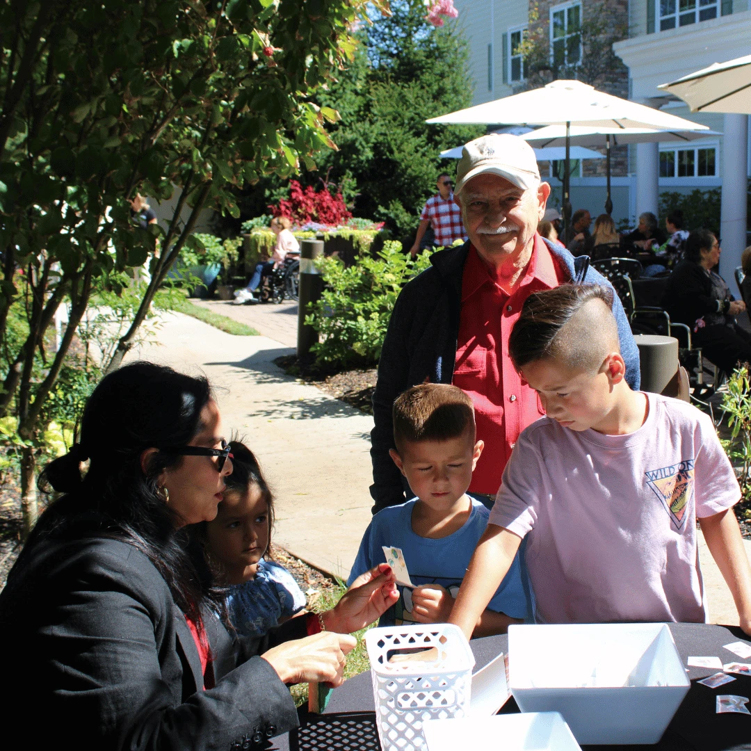 Grandchildren of Lake Grove residents were able to play carnival games and get temporary tattoos.