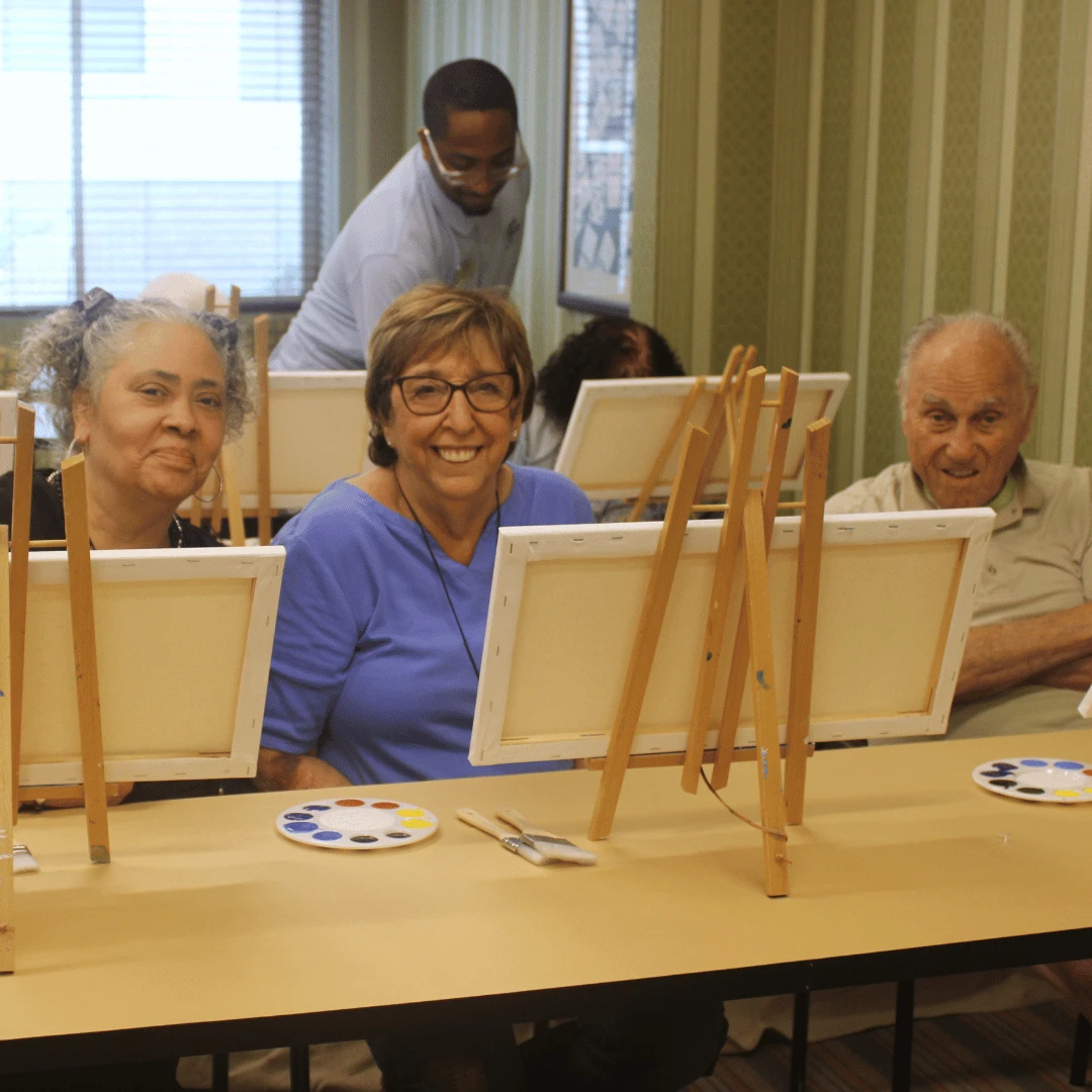 Residents at The Bristal at Lynbrook enjoyed the Paint &amp; Sip Event.