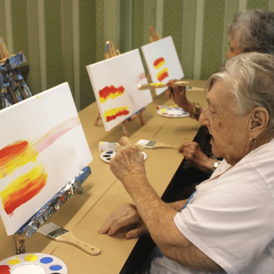 The experience was guided by a professional artist who helped the residents make the painting their own.
