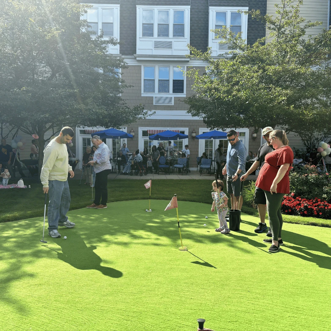 Outdoor games were played on a beautiful day to celebrate grandparents in North Woodmere.