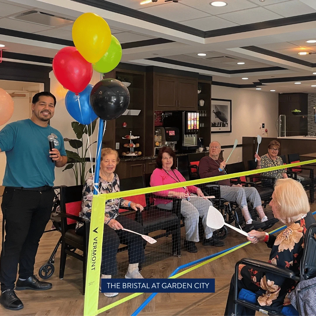 Garden City residents played volleyball and other games.