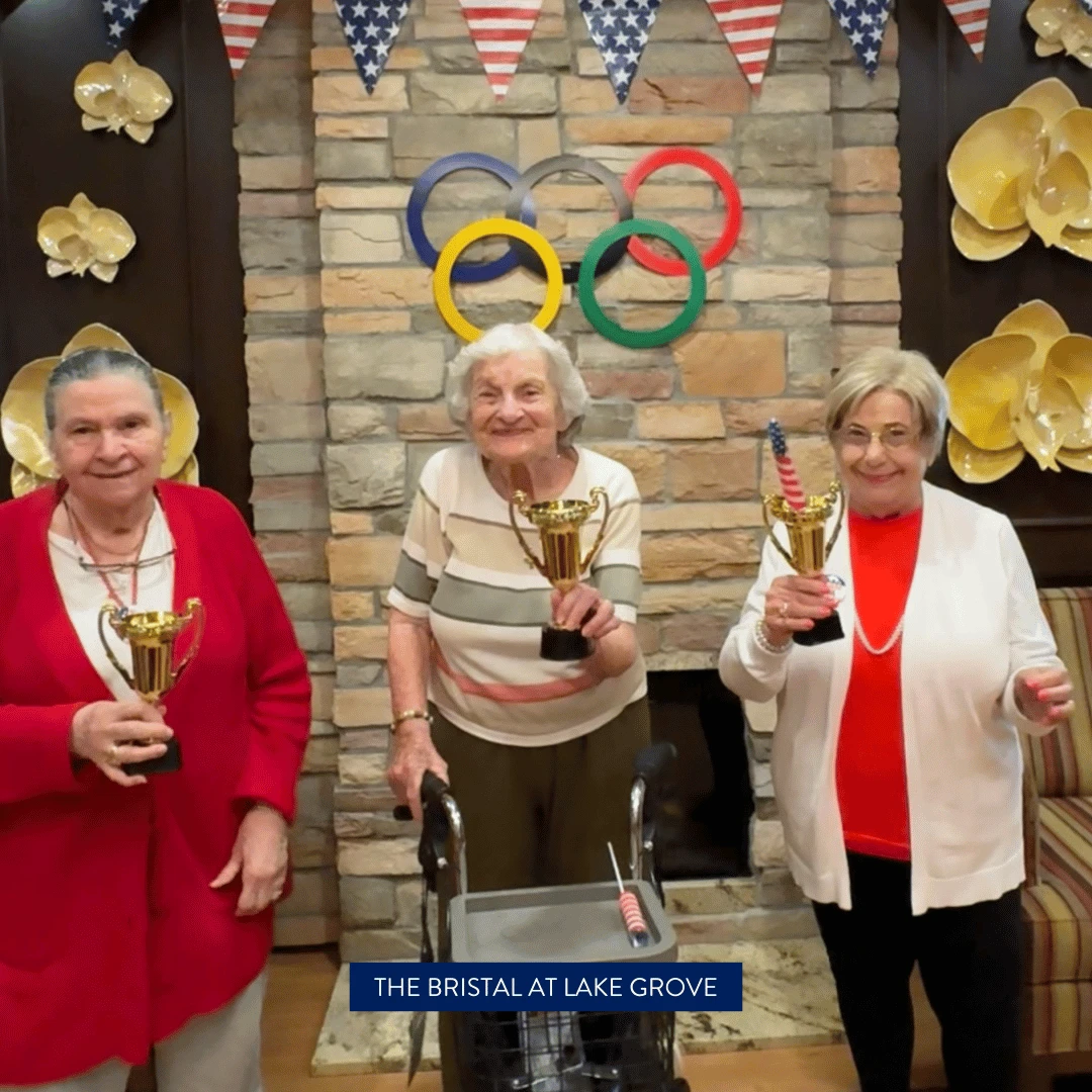 First, second, and third place trophies were awarded to residents for competing in friendly games and trivia.