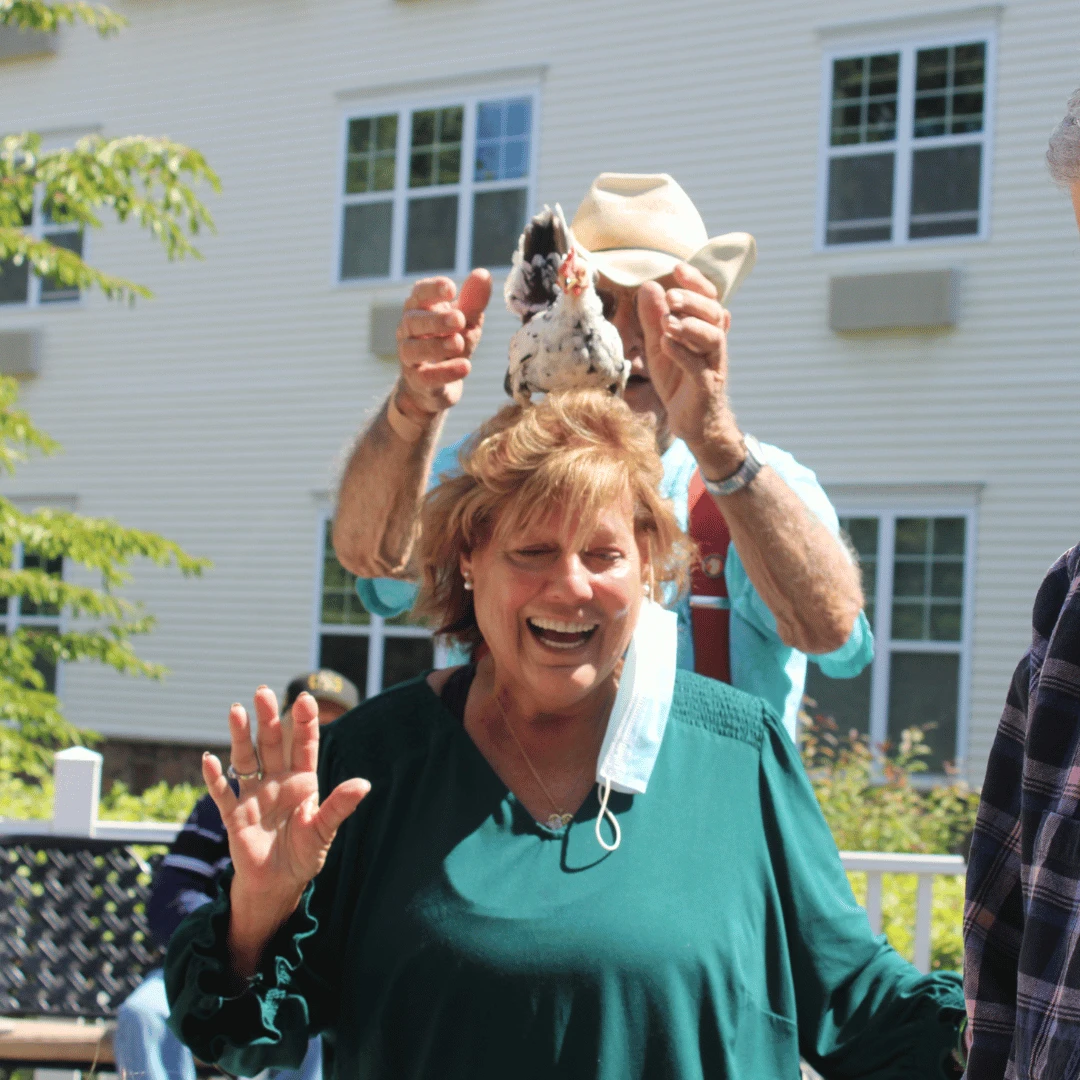 Everyone got in on the petting zoo fun in celebration of Grandparents Day!