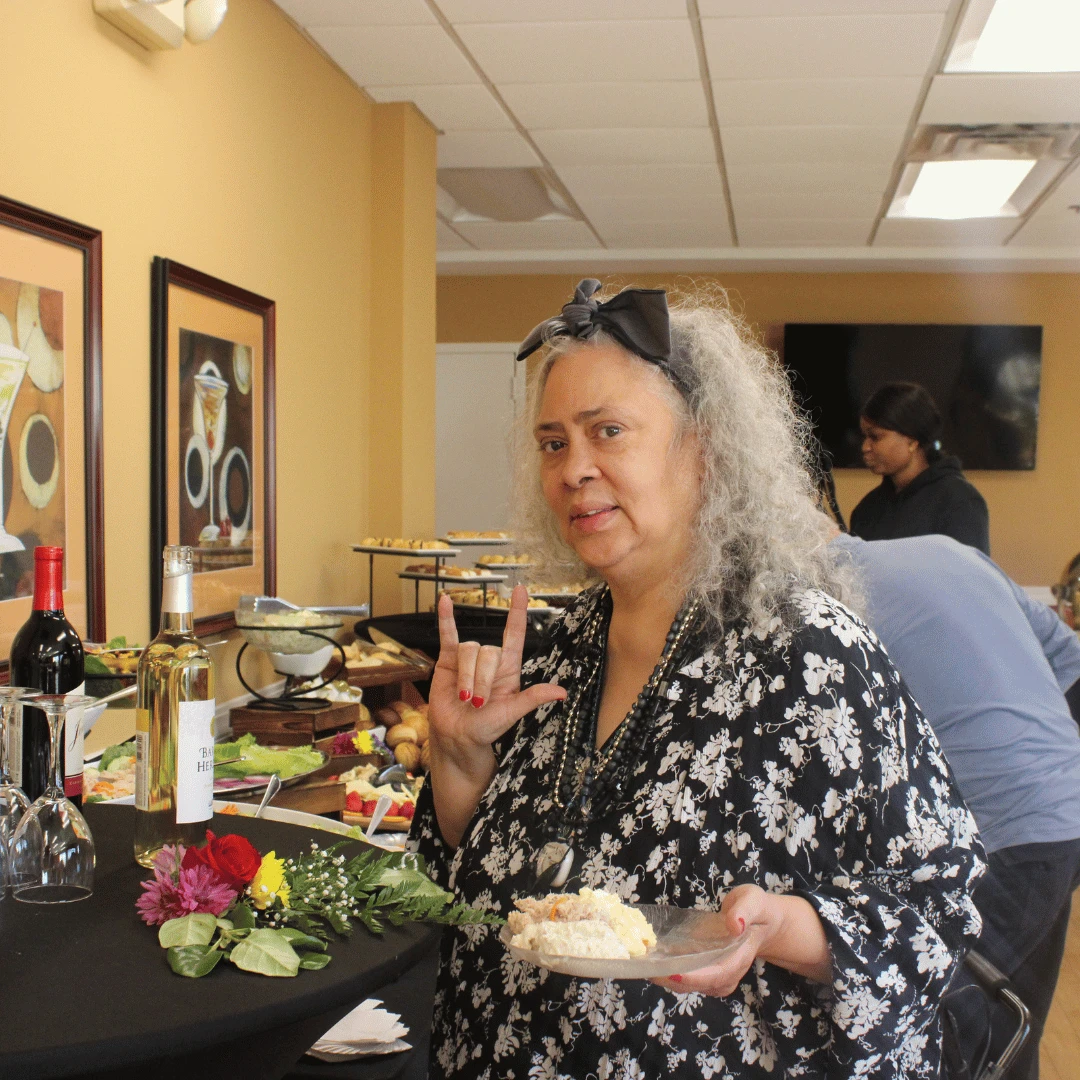 Residents came together to enjoy traditional foods in observance of breaking the fast for the high holy day.
