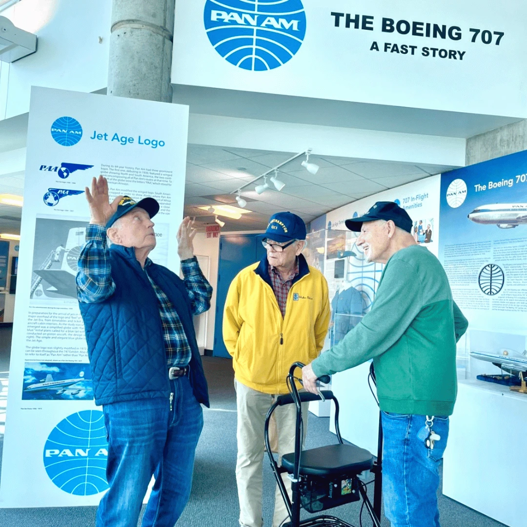 The Bristal Assisted Living at East Northport Men's Club bonded over shared experience as they moved among the exhibits.