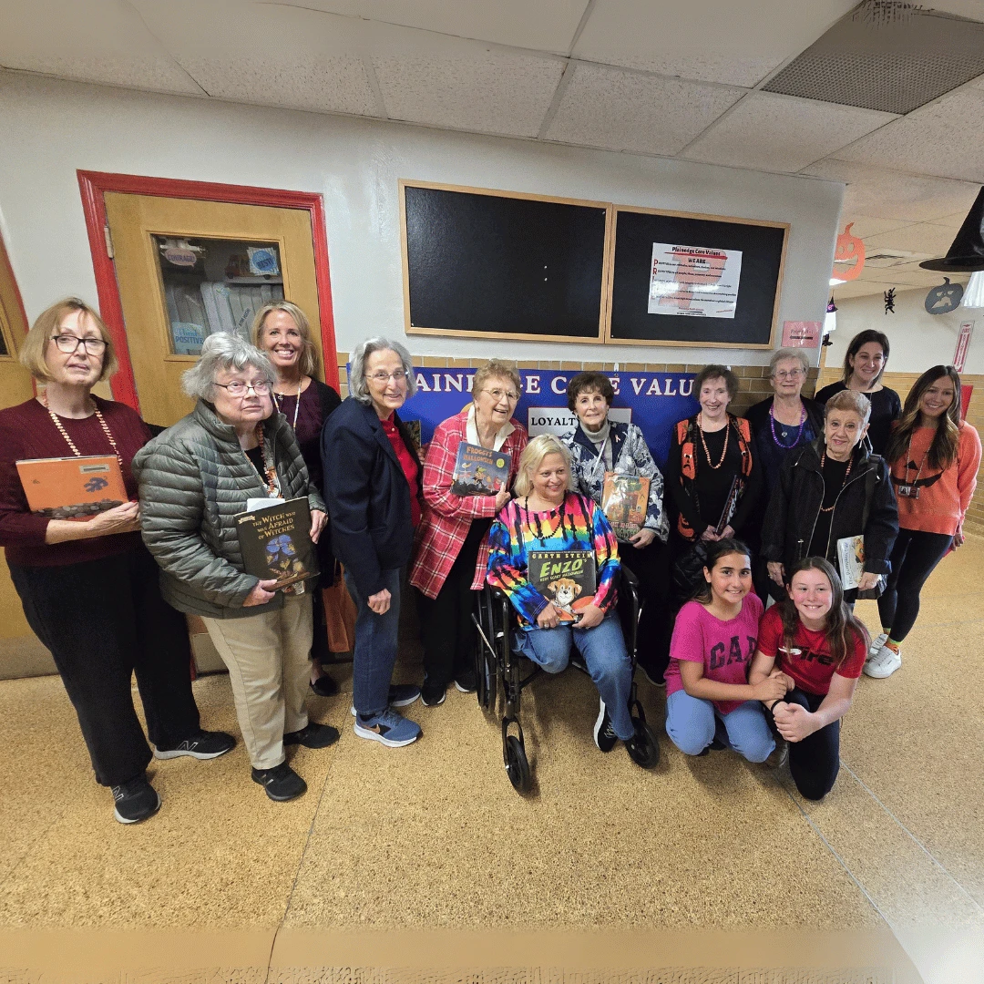 Residents from The Bristal were Mystery Readers for a Halloween read-in.