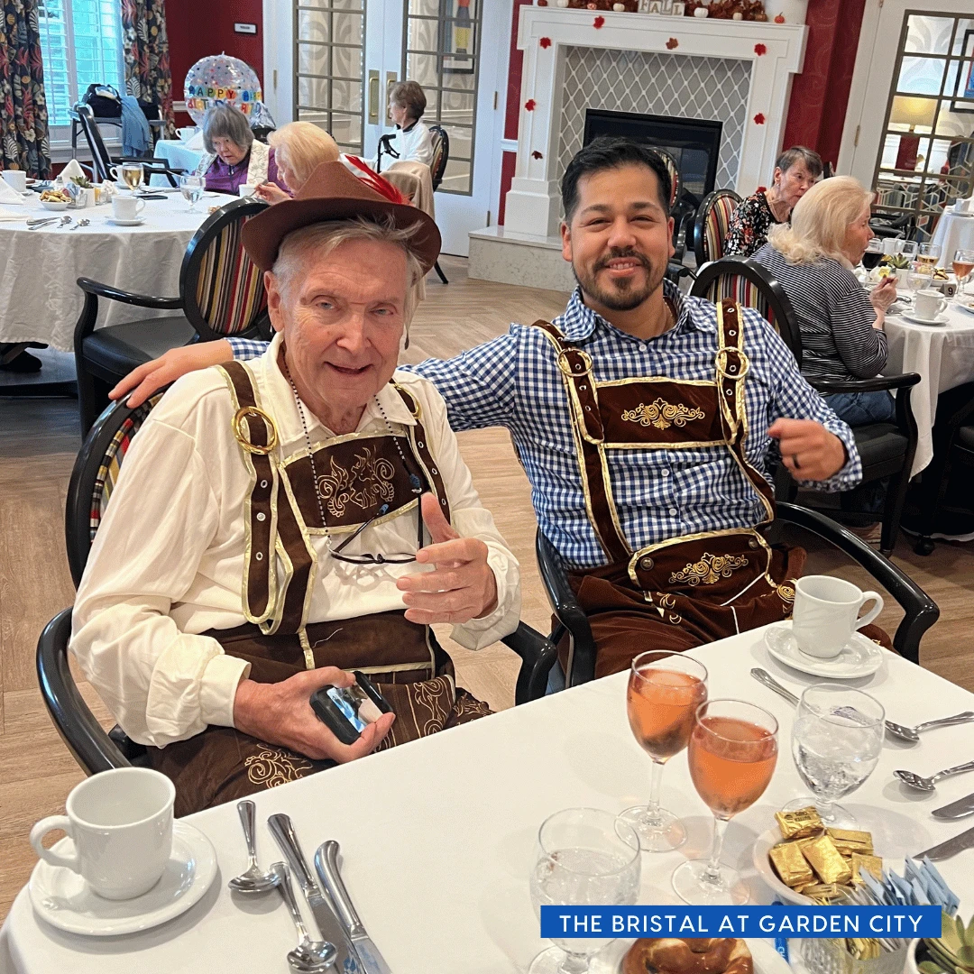Residents wore leiderhosen at The Bristal at Garden City to celebrate their German heritage.