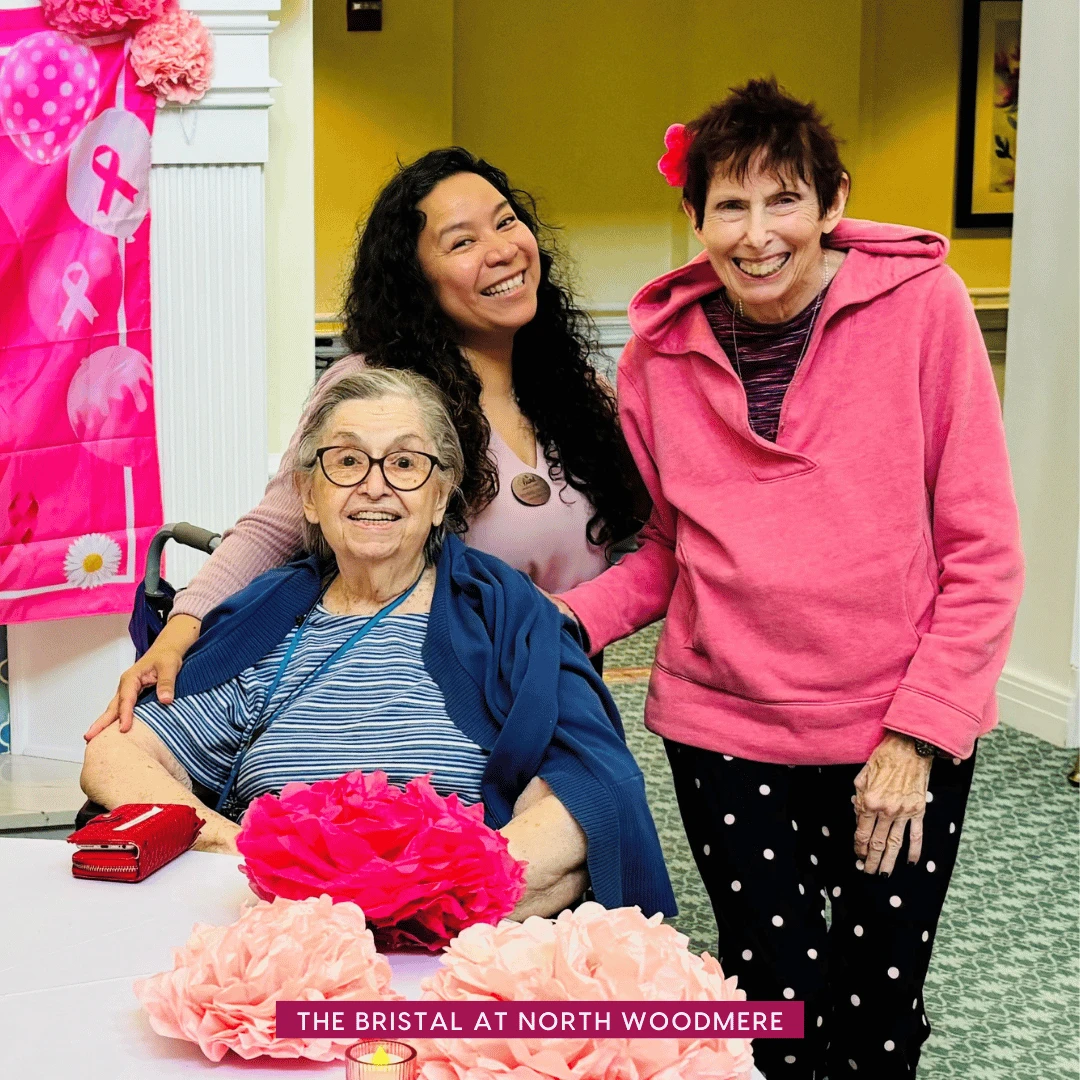 Residents and team member at The Bristal at North Woodmere 