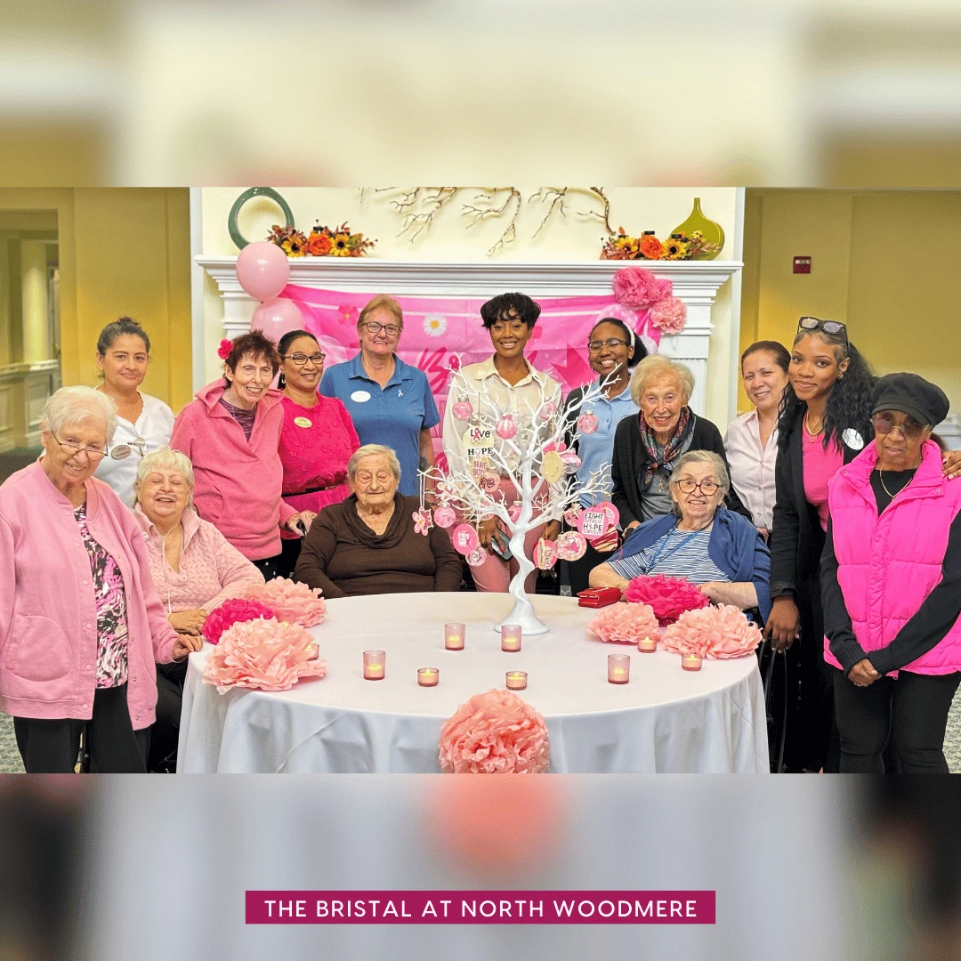 North Woodmere residents crafted pink ornaments with inspirational sayings.