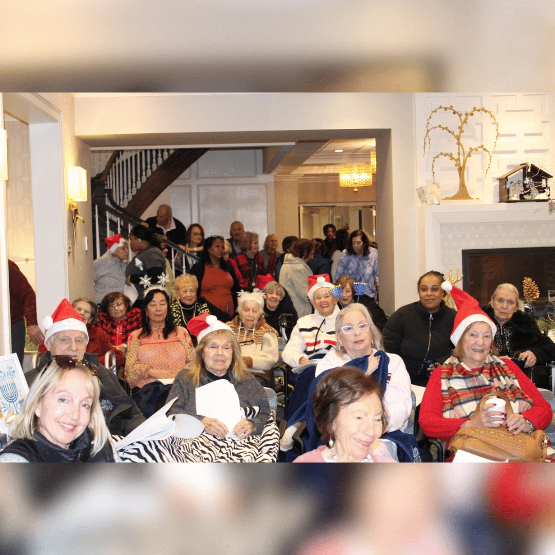 many residents attended the tree lighting ceremony at The Bristal at Jericho