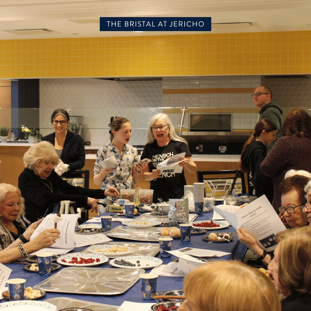 The Bristal at Jericho also invited members of the local community center to participate in the festivities for Hanukkah.