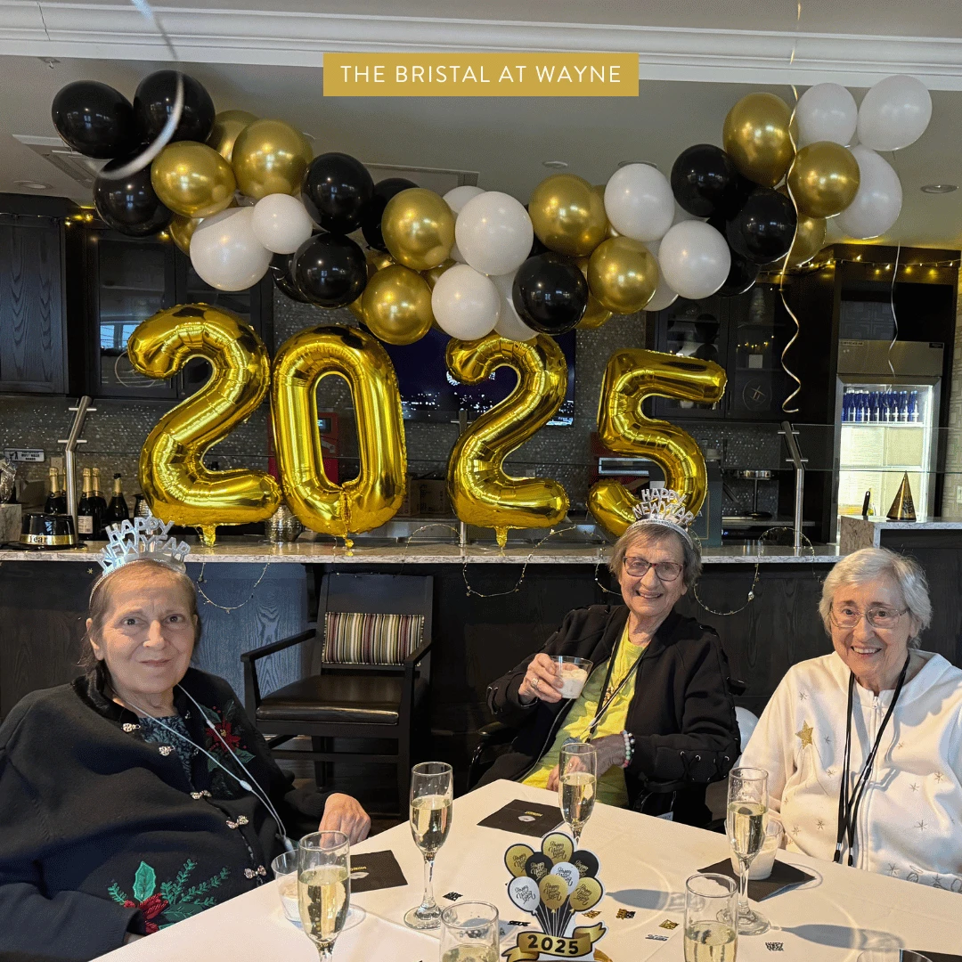 Residents gathered together to celebrate the New Year at The Bristal at Wayne
