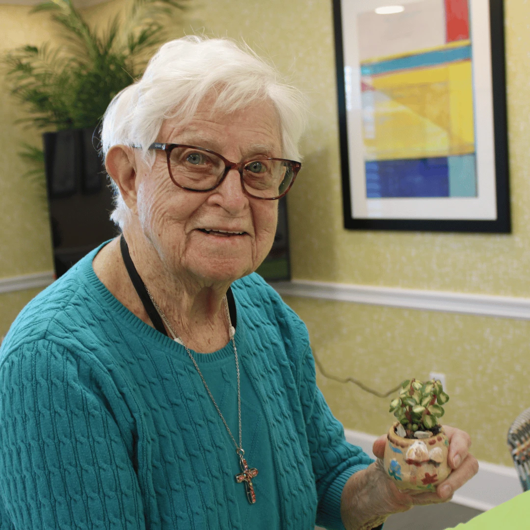 Residents enjoyed painting, potting, and displaying their work.