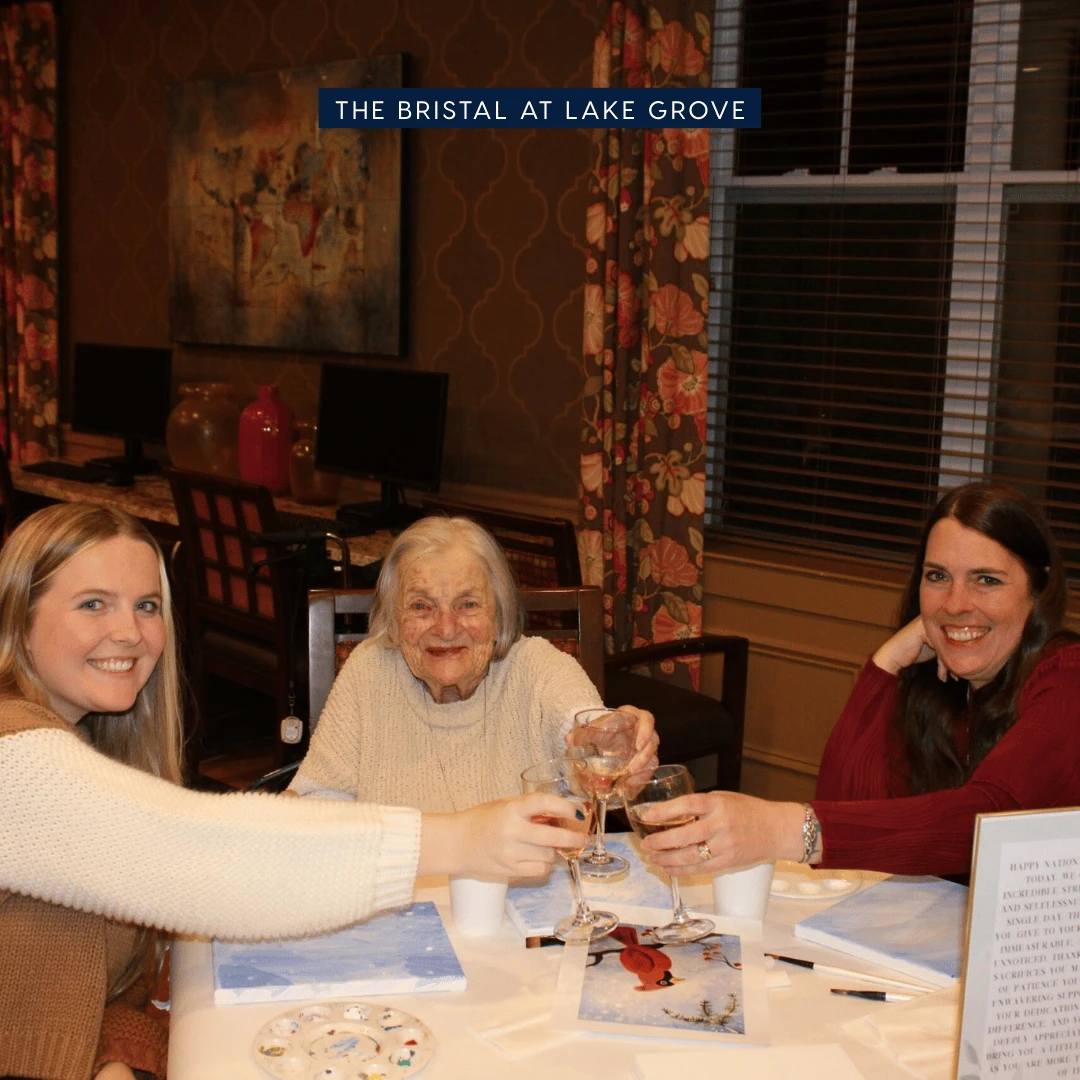 The Bristal at Lake Grove hosted a Paint and Sip for Caregivers Day