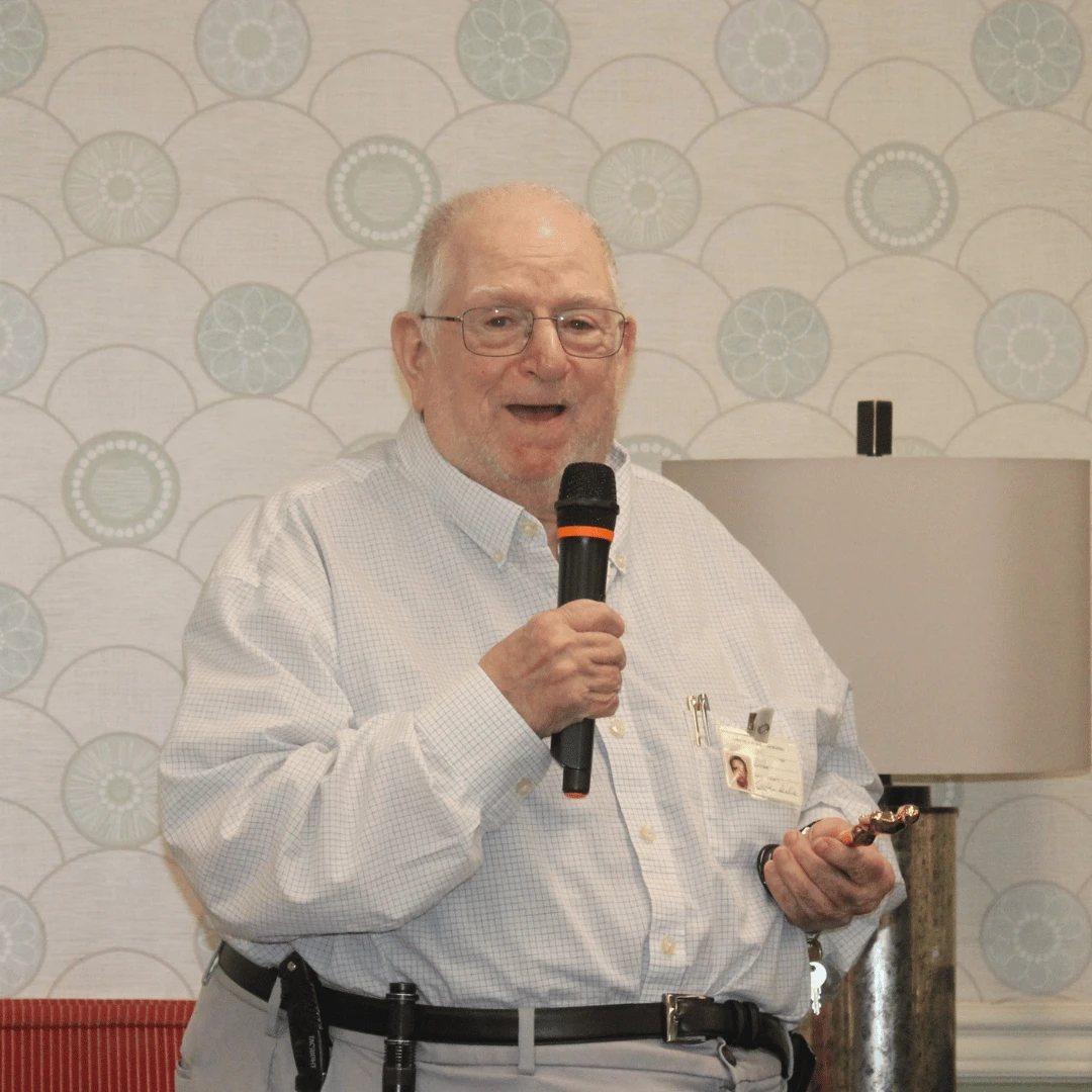 Resident at The Bristal Assisted Living thanks the academy for his award