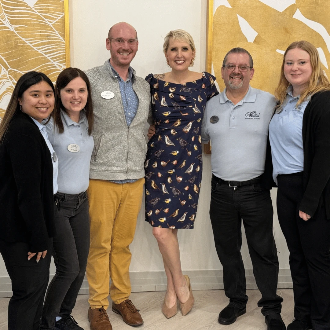 The team at The Bristal at Waldwick proudly posed for pictures with Natalie Joy Johnson following her performance