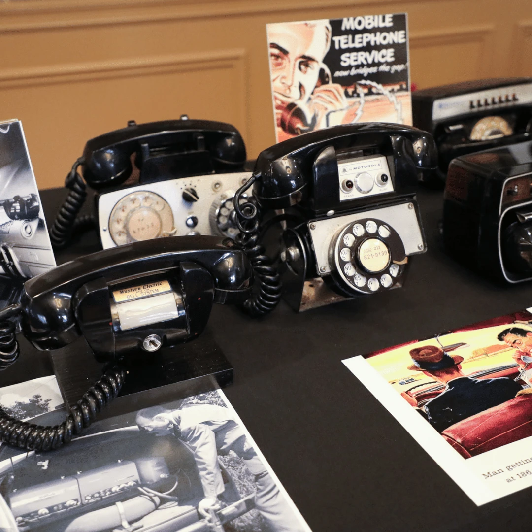Various telephones displayed at The Bristal Assisted Living 
