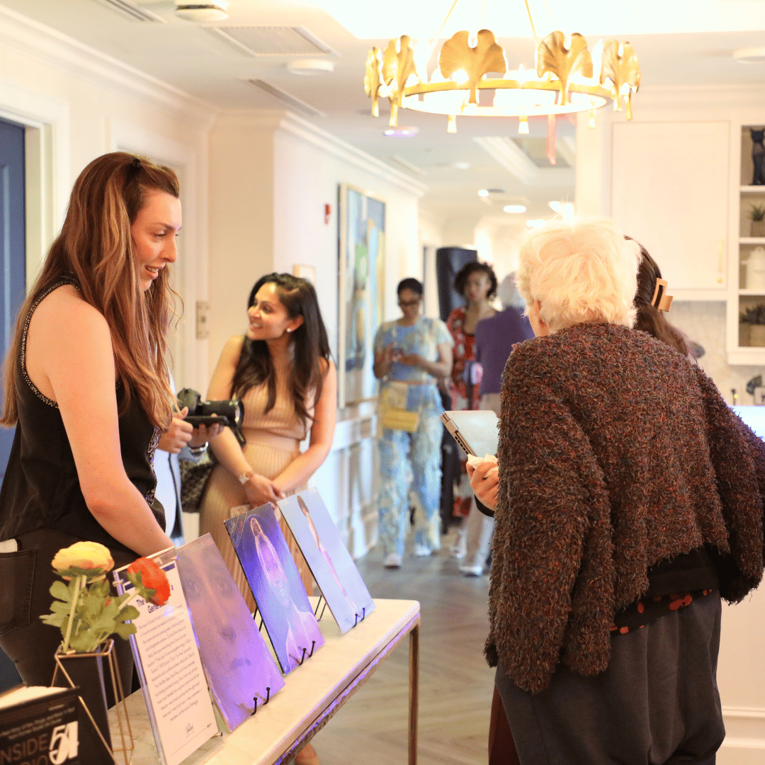 Fashion, music, vintage magazine covers, and photographs helped set the stage for residents to reminisce about Studio 54.