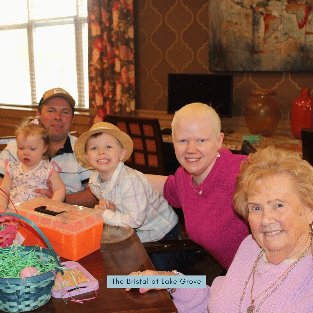 Families and friends visited The Bristal at Lake Grove for festive crafts and Easter Egg hunts