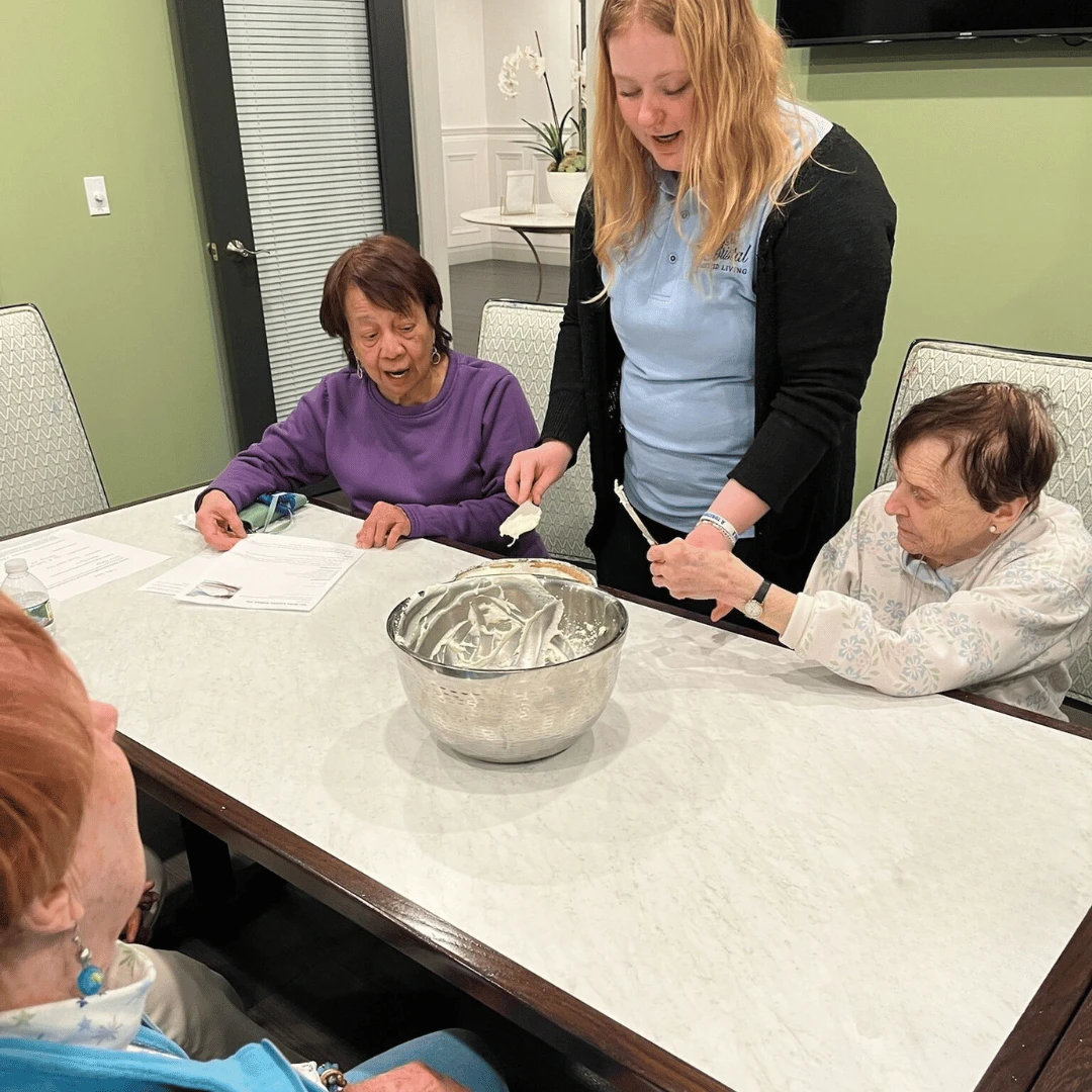 The Baking Club creating a lemon cheesecake