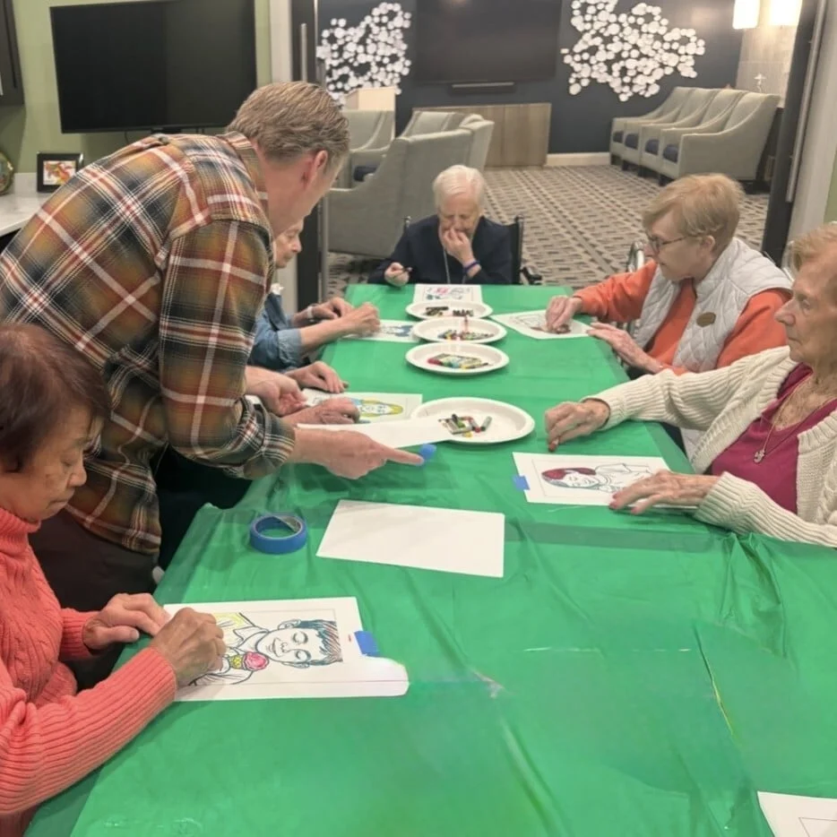 Residents at The Bristal at Waldwick learned advanced artistic pastel techniques
