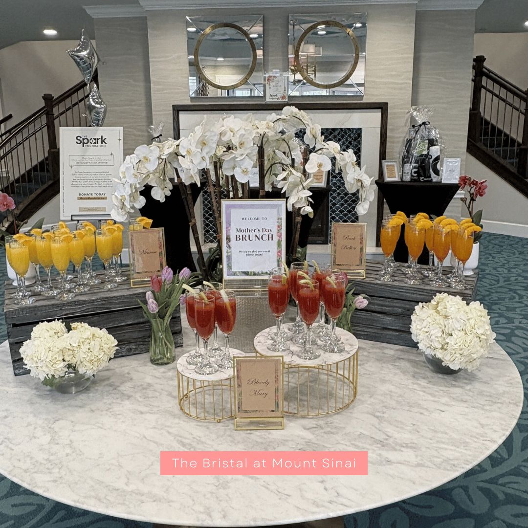 The Bristal at Mount Sinai had a beautiful mimosa bar for Mother's Day