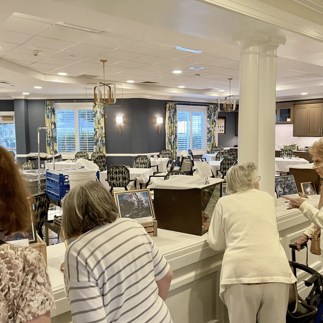 An immersive art gallery was displayed in the dining room at East Northport