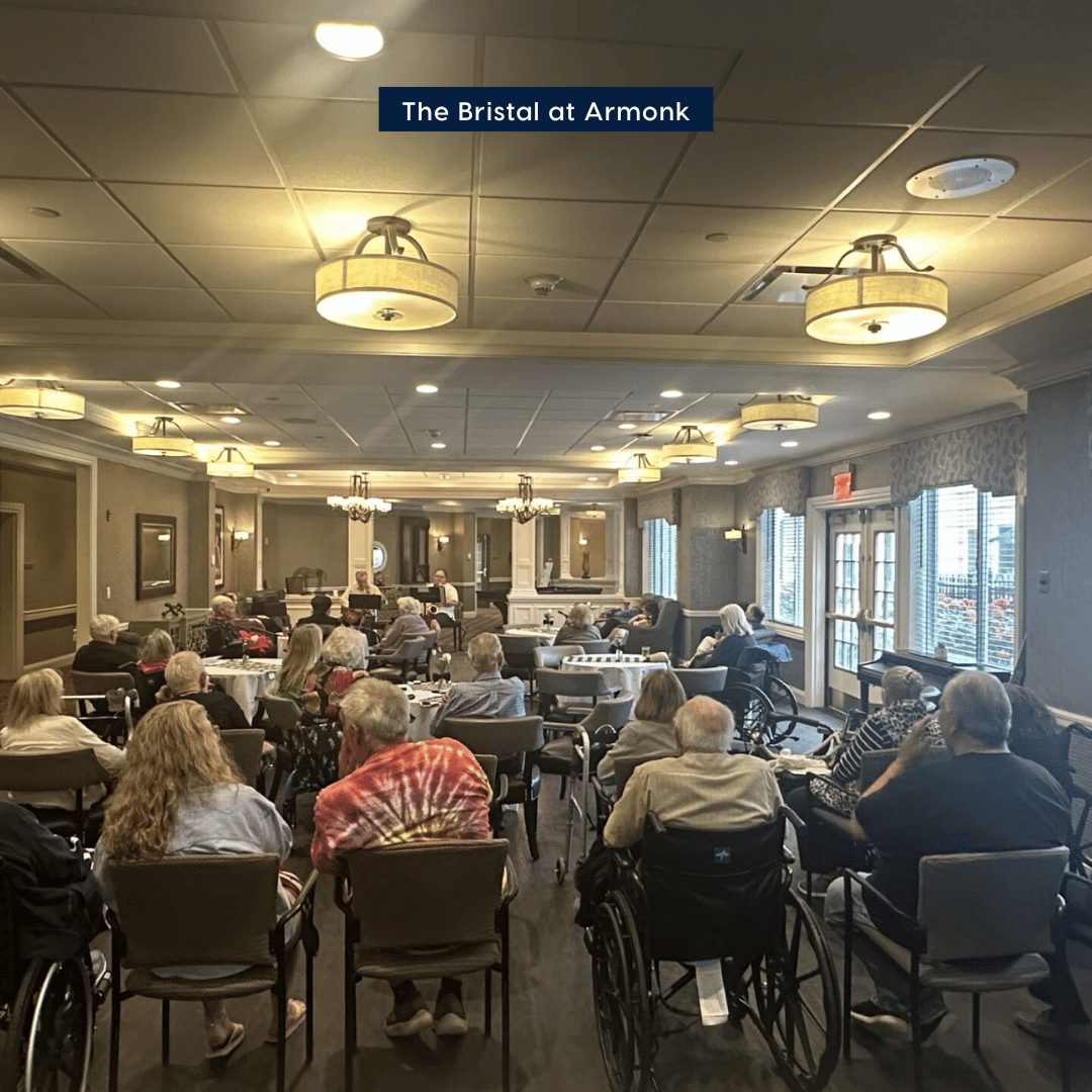 Residents at The Bristal at Armonk enjoy Father's Day performances
