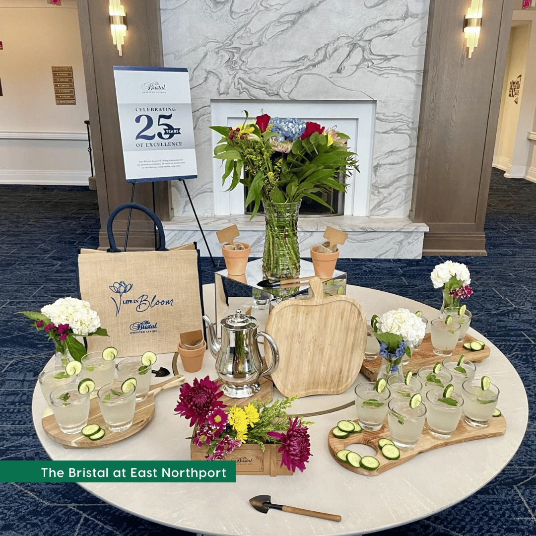 East Northport welcomed guests with a lovely display in their lobby at The Bristal