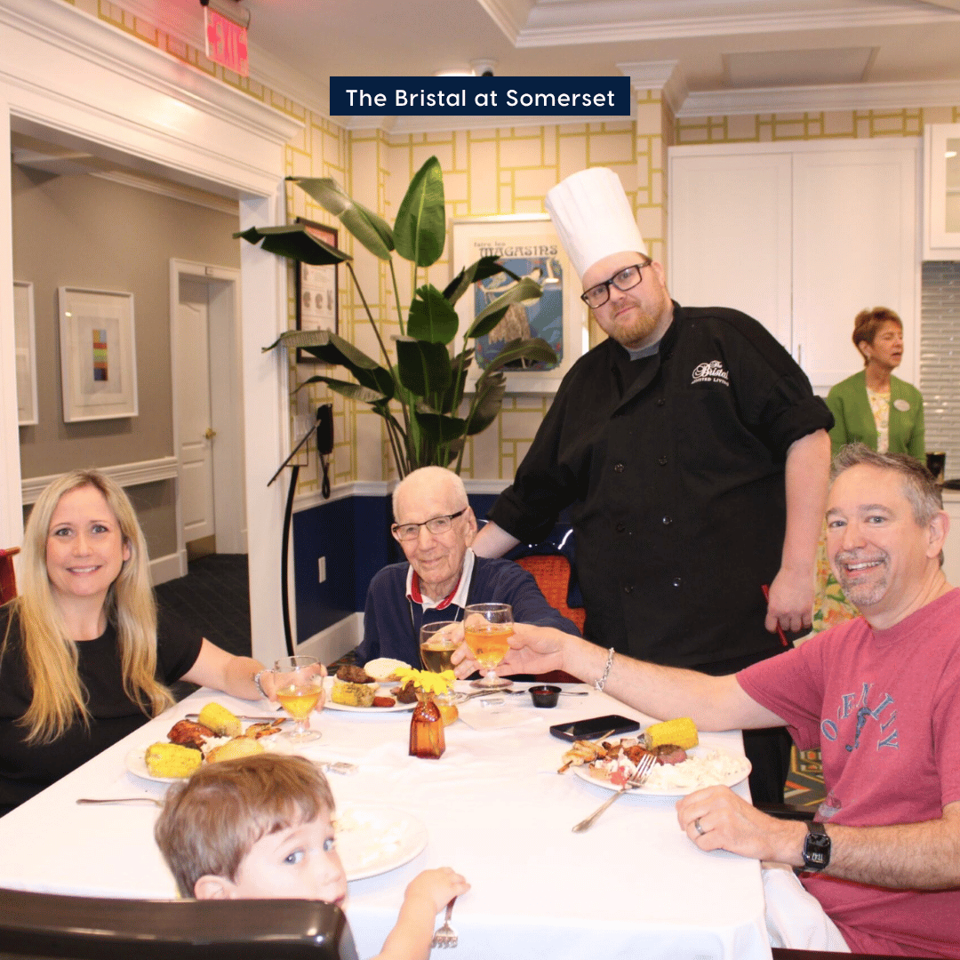 Residents, family, and friends enjoyed the chef-prepared menu for Father's Day