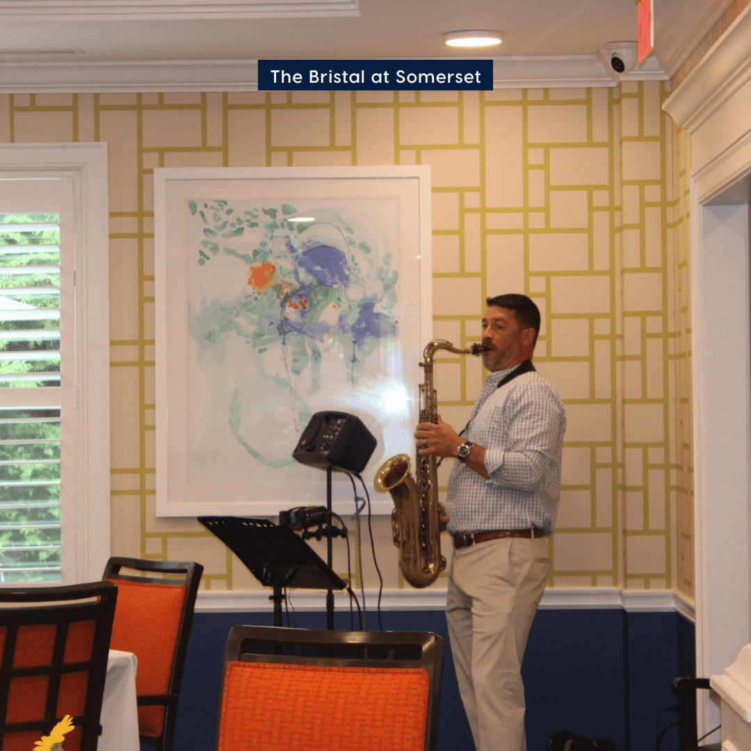 Residents enjoyed a live saxophone performance at Somerset