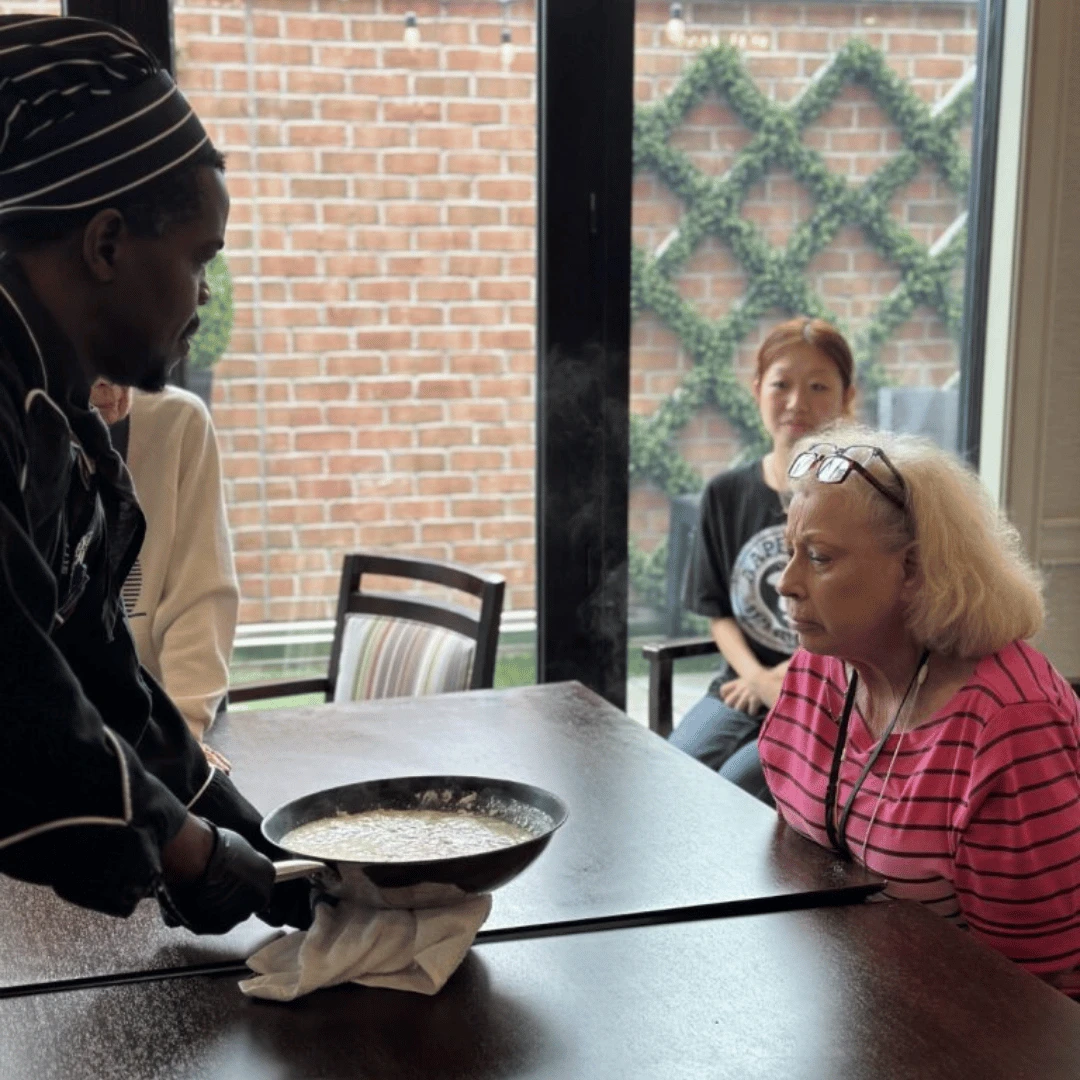 Residents asked questions about ingredients and techniques