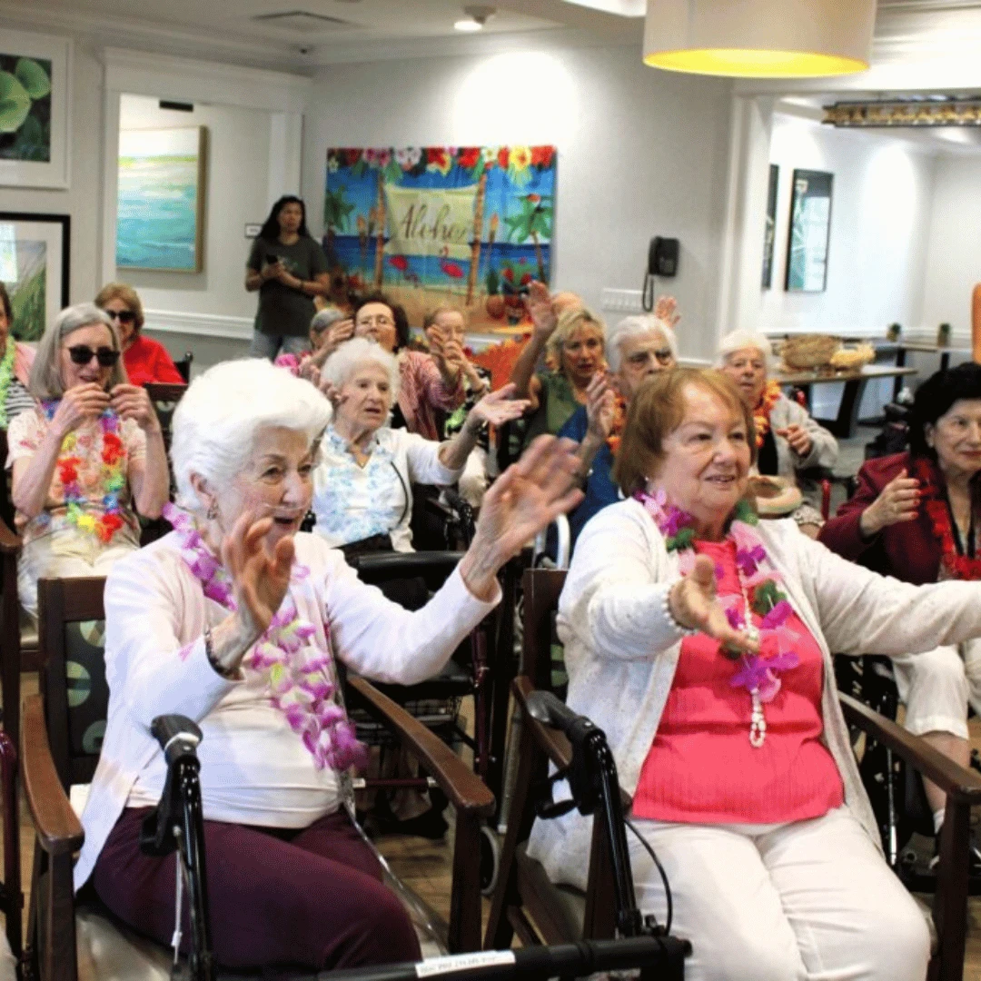 The Bristal Assisted Living at Mount Sinai hosted a program on luau dancing with Dance Aloha