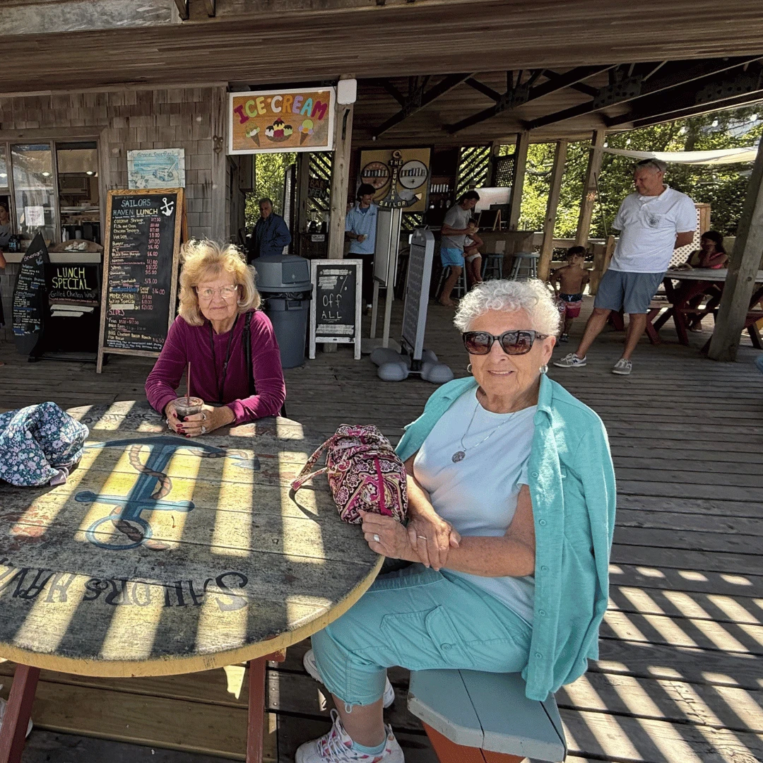 After a delightful ride and ice cream treat, residents of The Bristal at Sayville enjoyed the afternoon sun