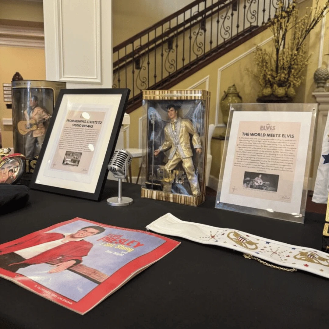 Rare memorabilia display at the Elvis immersive day at The Bristal