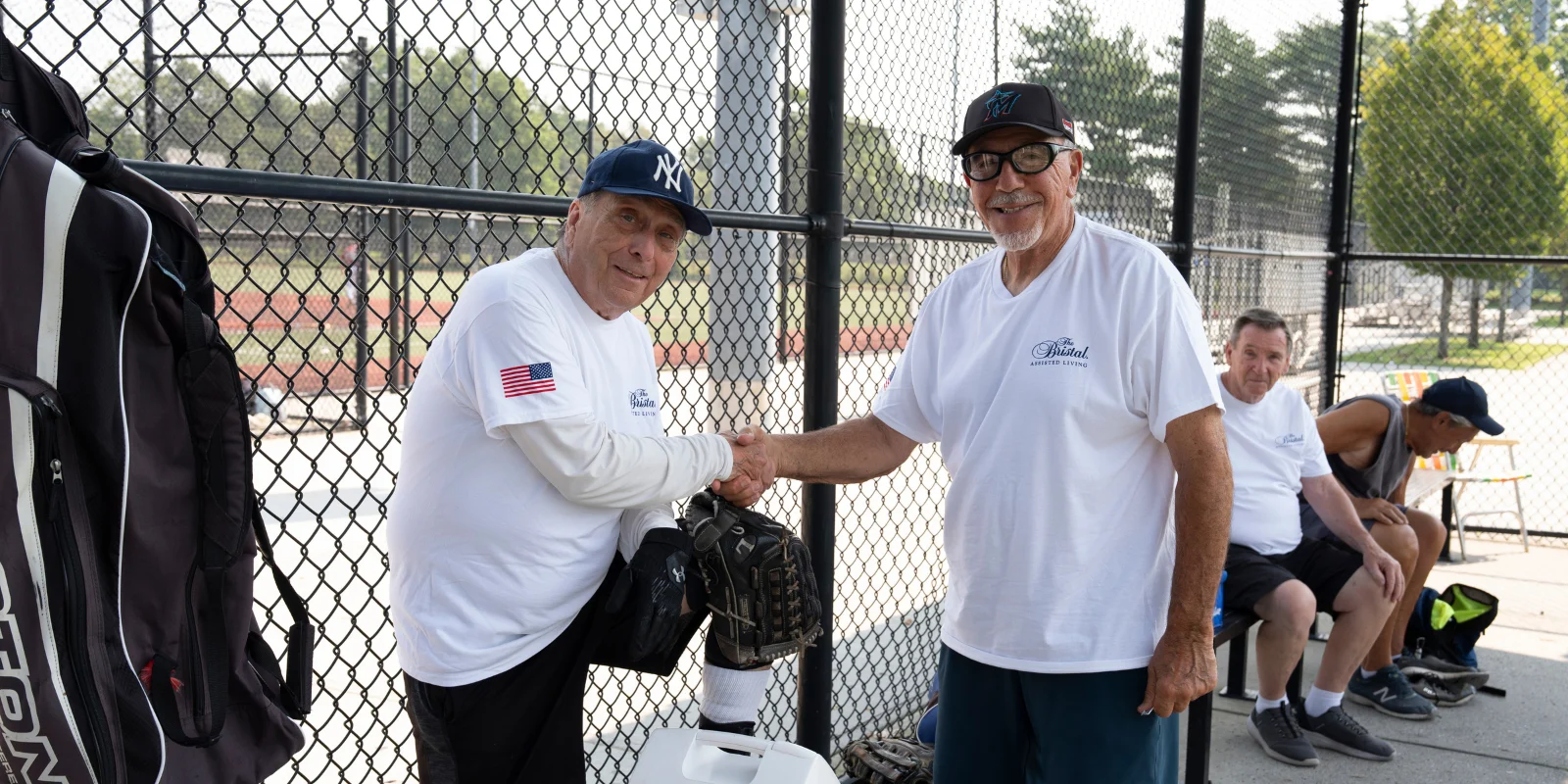 The Bristal All-Stars 2026 Senior Softball: players shake hands