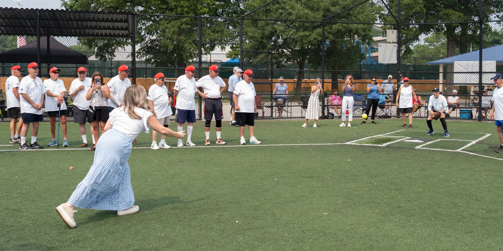 The Bristal All-Stars 2026 Senior Softball: the first pitch is thrown out