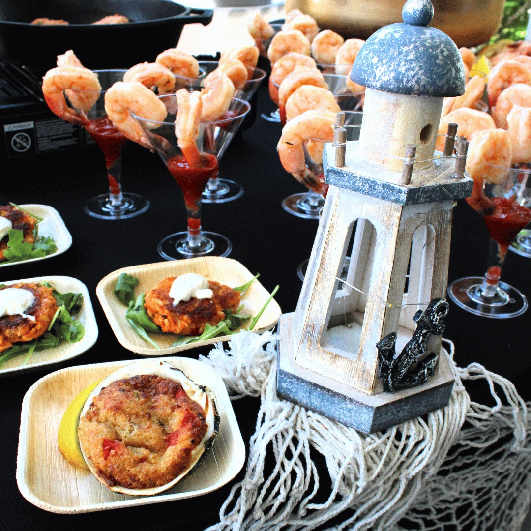 The decor is themed to match for the Lobster Bake at Mount Sinai